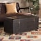 Baxton Studio Janna Transitional Dark Brown Faux Leather Upholstered and Oak Brown Finished Wood Storage Ottoman 191-11902-ZORO - alternate 1